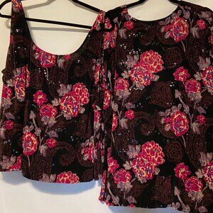 ALEX EVENINGS TWO-PIECE SPARKLING TOP, SIZE 3X